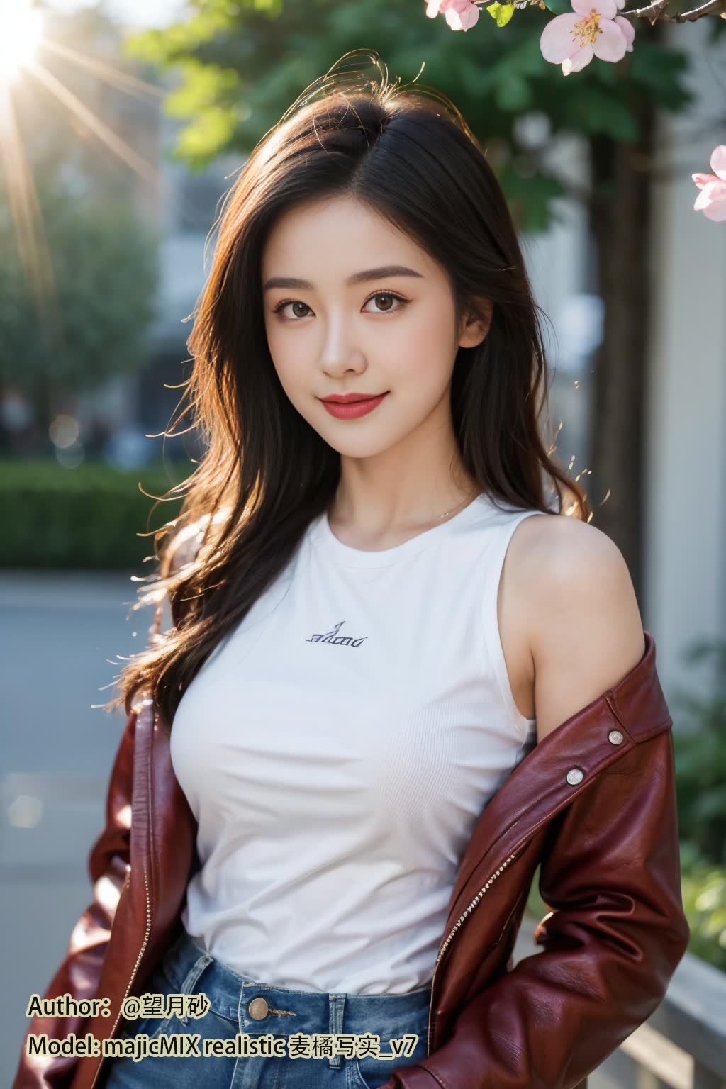 AI美女-美女春日游园-红夹克-20240217