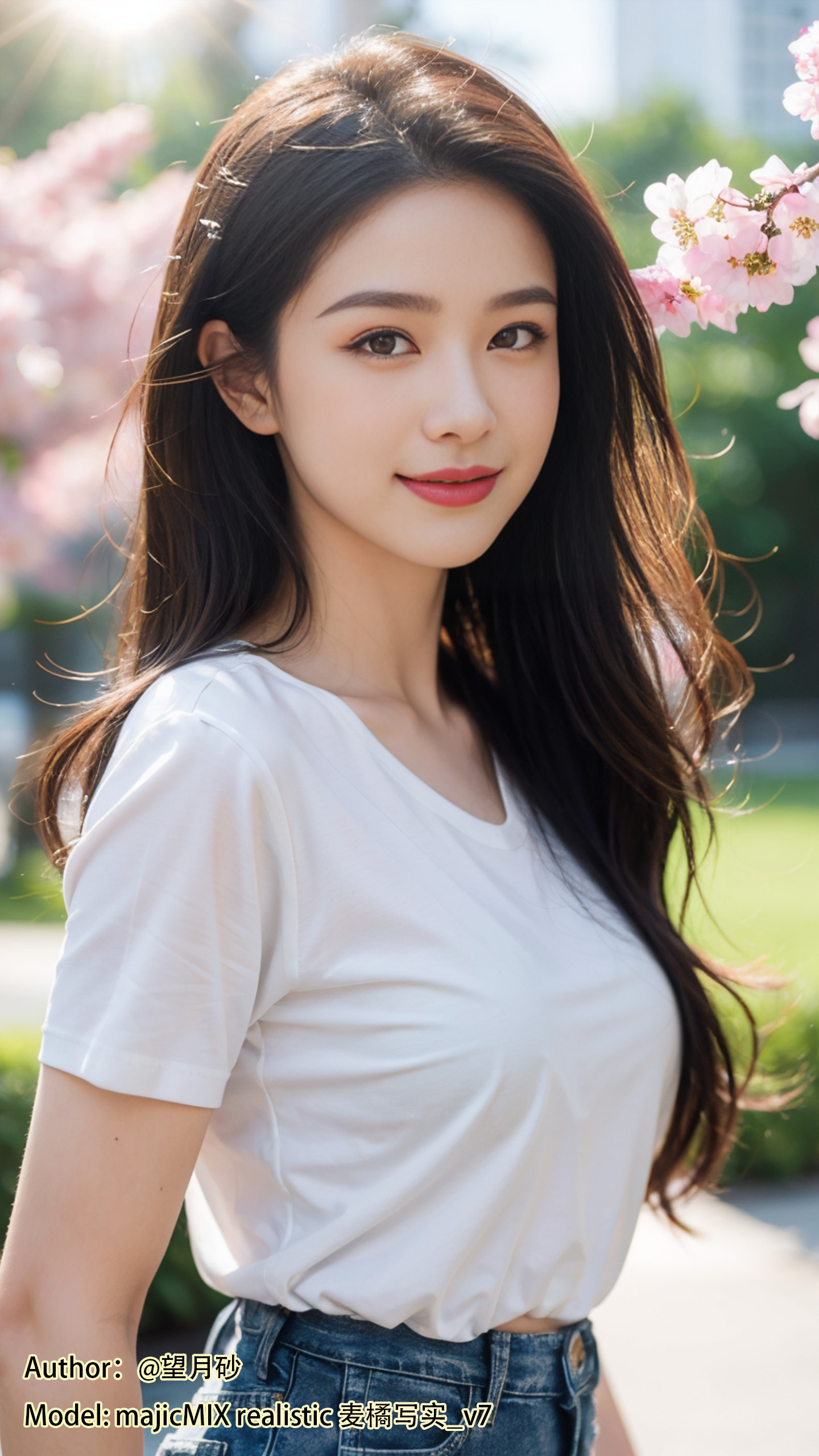 AI美女-春日游园，梅花盛开-20240216