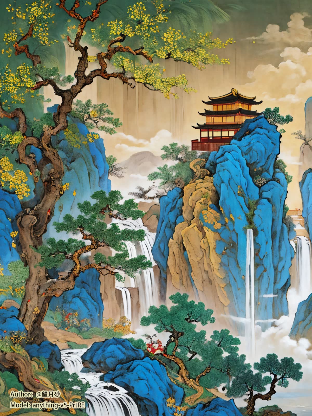 山水画中的瀑布：自然之美的流动诗篇